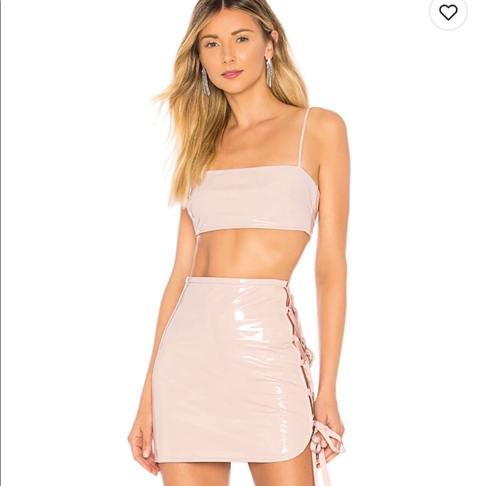 Pink latex crop top